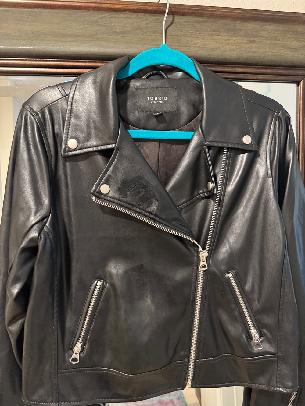Torrid Black Faux Leather Asymmetrical Moto Jacket